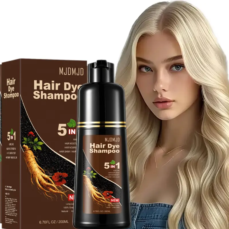 Sohochic 5-in-1 No Bleach Ammonia-Free Alcohol-Free Herbal Hair Dye Shampoo for Adults’ Gray Coverage, Fast Coloring, Long-Lasting Blonde-Brown Shade, Easy-to-Use, 200ml