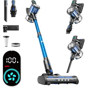 Cordless Vacuum Cleaner, 8-in-1 Cordless Stick Vacuum Cleaner with 3 Suction Modes, Up to 45mins Runtime, Rechargeable, Self-Standing,  Vacuum Cleaners for   Carpet  Hard Floor