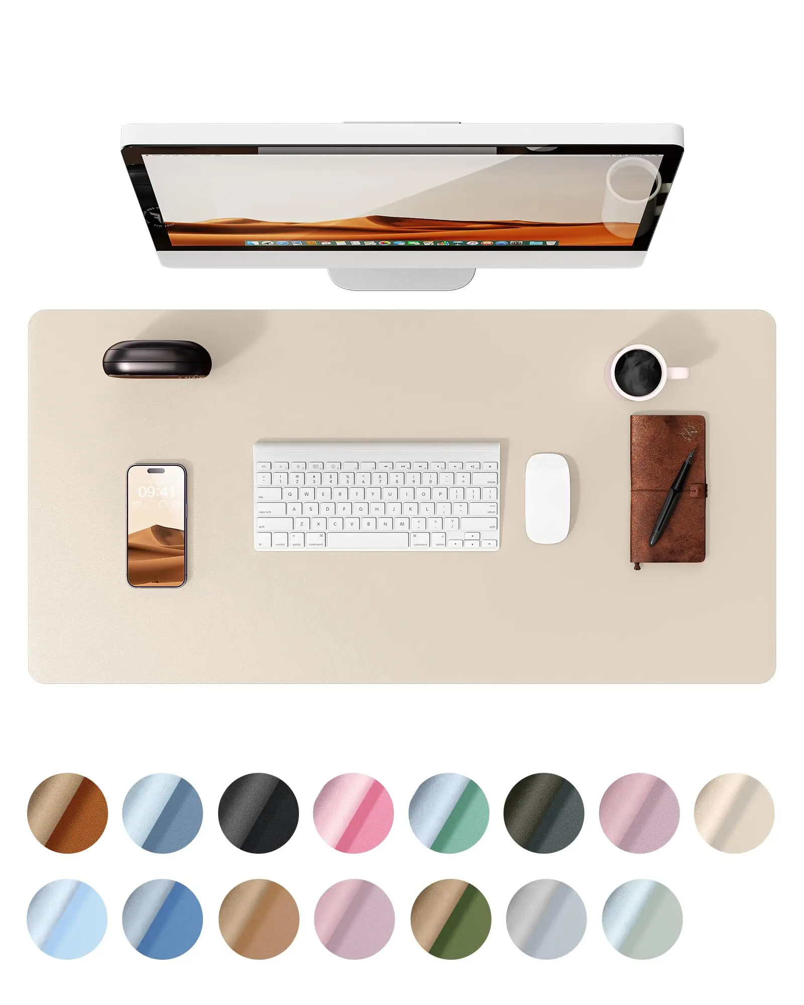 Leather Desk Pad Protector, Office Desk Mat, Large Mouse Pad, Non-Slip PU Leather Desk Blotter, Laptop Desk Pad, Waterproof Desk Writing Pad for Office and Home