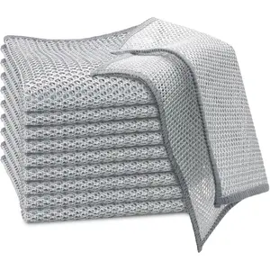 10 count Steel Wire Dishcloth Dual-Layer Wire Dishwashing Rag No-Scratch Cleaning Cloth, Wire Dishcloth Rag for Cookware, Dishes, Stove, Sink
