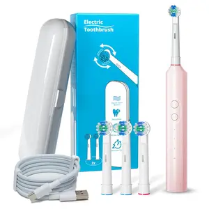 Electric Toothbrush with Replaceable Brush Heads, USB Rechargeable Toothbrushes with Smart Timer, Oral Care Product for Adults