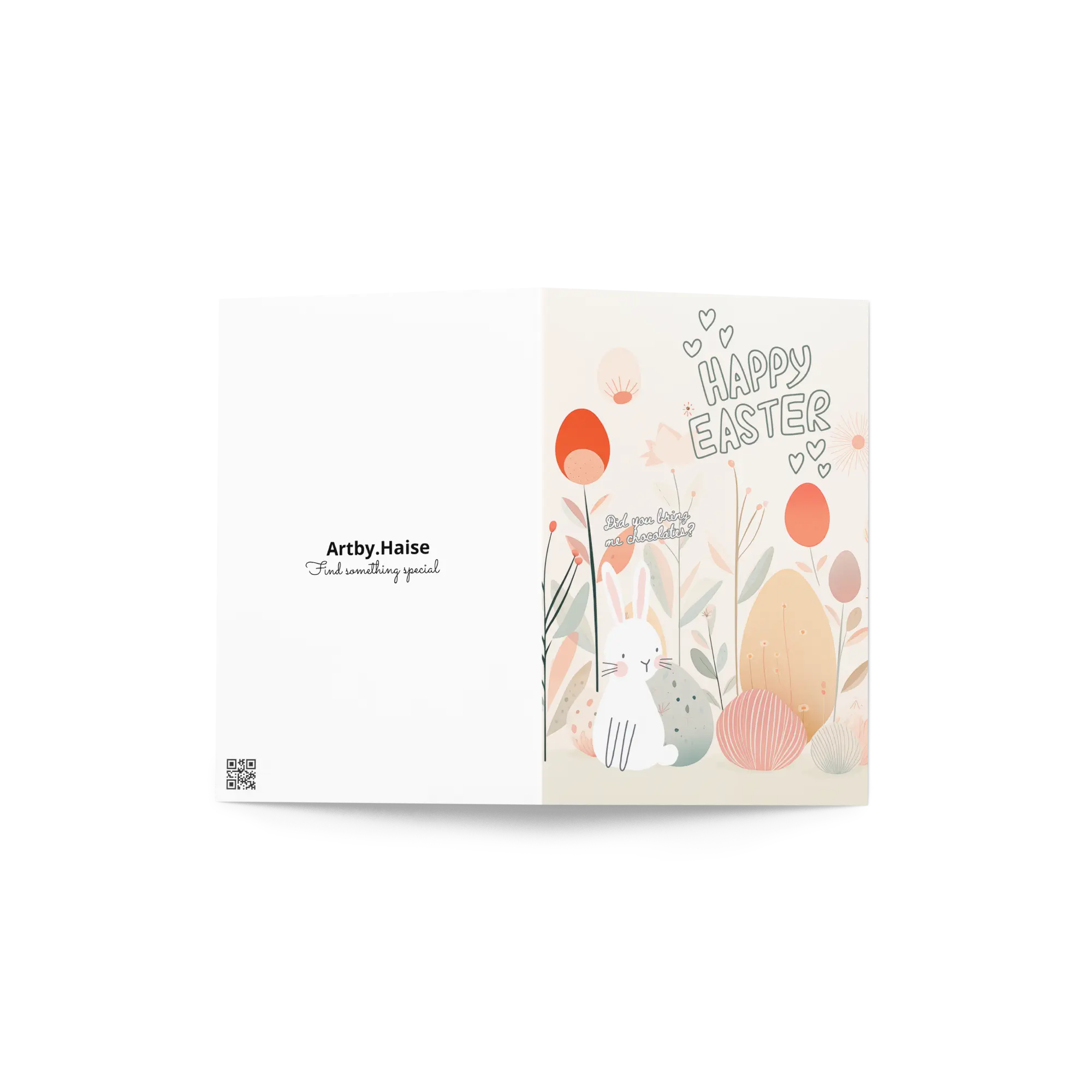 Adorable Easter Bunny Card – Artby.Haise 5x7 Greeting Cards for a Joyful Easter