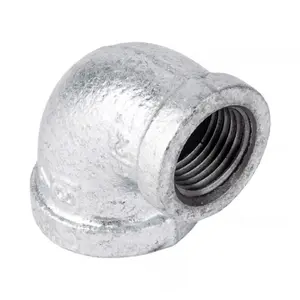 STZ Industries 3/4 in. FIP x 1/2 in. FIP Galvanized Malleable Iron 90 Degree Reducing Elbow – Durable Pipe Fittings for Plumbing Applications