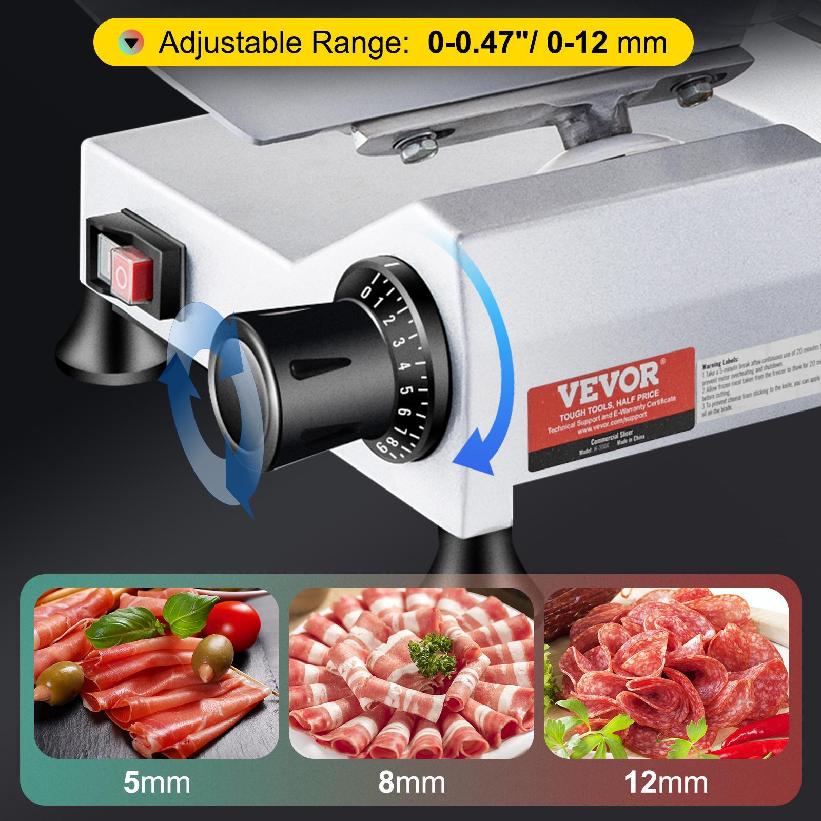 【Spotlight Day】VEVOR 240W Commercial Meat Slicer, Electric Deli Food Slicer, 10" Carbon Steel Blade Electric Food Slicer, 350-400RPM Meat Slicer, 0 - 0.47 inch Thickness Adjustable for Commercial and Home Use 【Spotlight Day】VEVOR 240W Commercial Meat Slicer, Electric Deli Food Slicer, 10" Carbon Steel Blade Electric Food Slicer, 350-400RPM Meat Slicer, 0 - 0.47 inch Thickness Adjustable for Commercial and Home Use