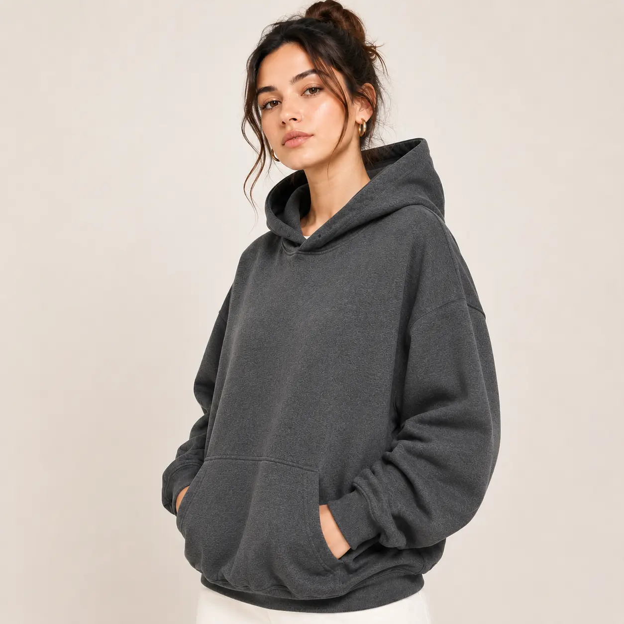 Imily Bela Unisex Oversized Custom Pullover Hoodie, Fleece Lined DIY Your Own Design, Fade Resistant Print Perfect for Team Uniform Family Matching Holiday Gifts
