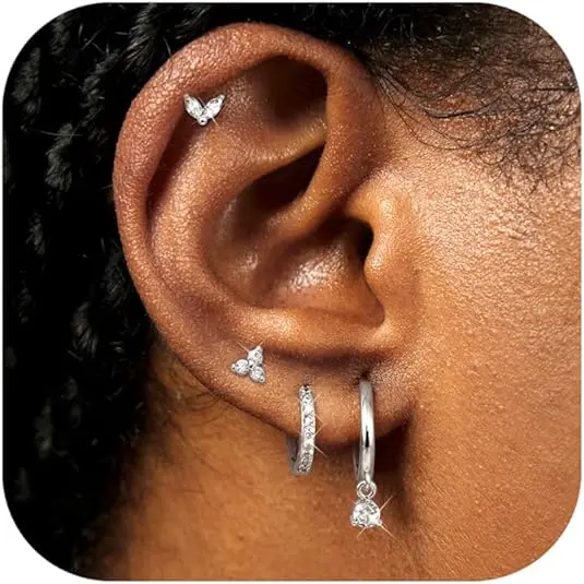 SL-2 Pair Studs+2 Pair Hoops-Vine4