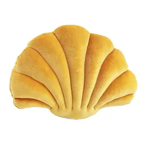 Soft Yellow Velvet Seashell-Shaped Accent Throw Pillow for Home Decor - Perfect for Nautical Decor and as a Thoughtful Gift