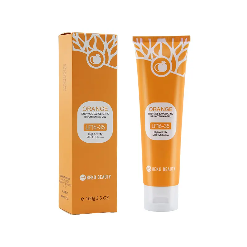Orange Enzymes Exfoliating Brightening Gel - 50g Mild Gentle Facial Exfoliator, Deep Cleans Pores, Removes Dead Skin, Cleanses for Daily Use, Delivers Soft Smooth Glowing Non-Irritating Skin, Cleansing