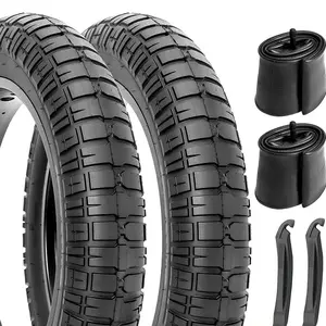 Hycline Ebike Fat Tires Set: 2 Pack 20/26x4.0 Inch Heavy Duty Folding Replacement Fat Tires, All-Terrain High-Density Bicycle Tires with Inner Tubes and Tire Levers for Urban Street or Trail Riding