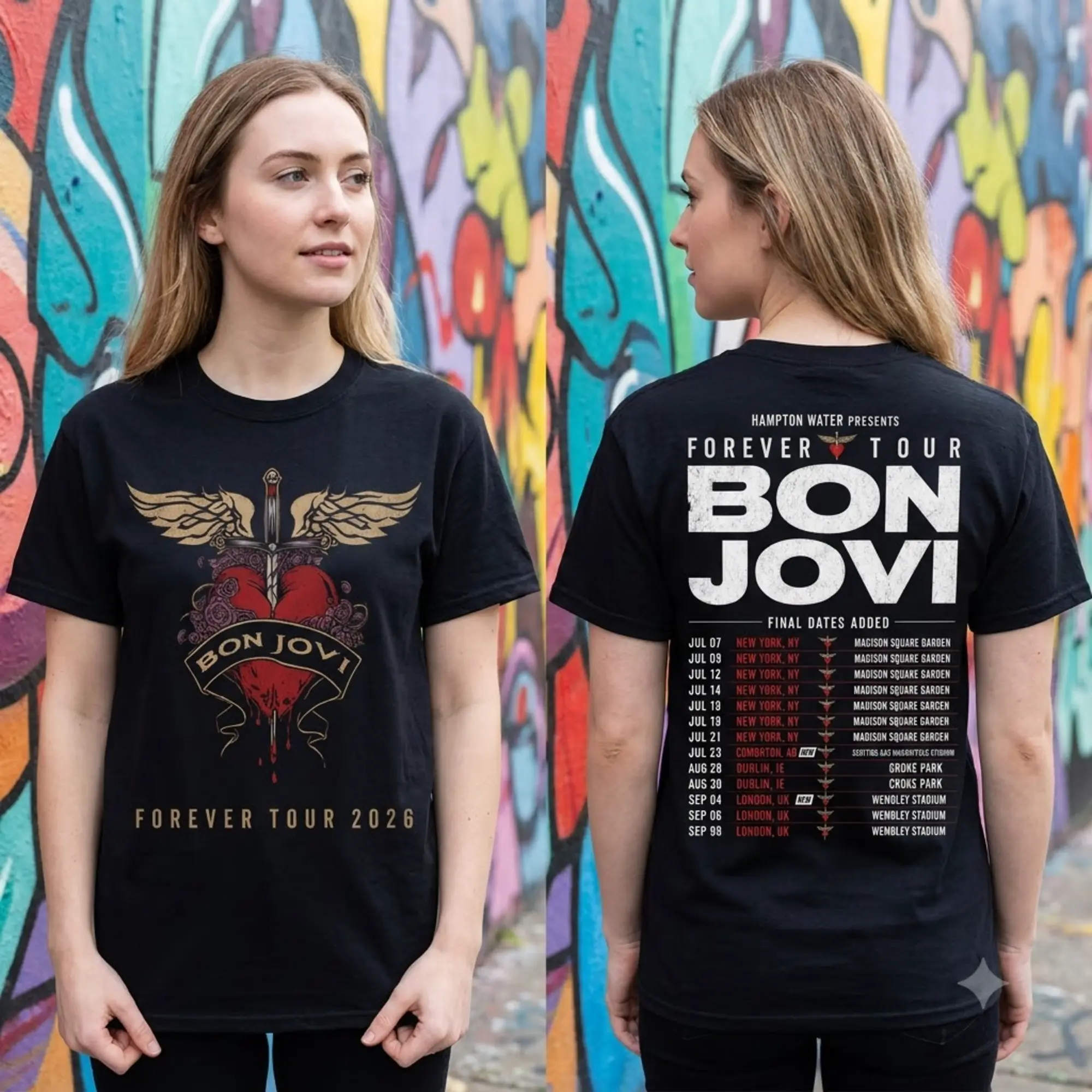 [Sale Off 50%] Unisex Jovi 2026 Tour Shirt, Forever Tour Concert Tee, Classic Rock Band Bon T-Shirt, Music Fan Shirt, Concert Merch Tee, Music Lover Gift