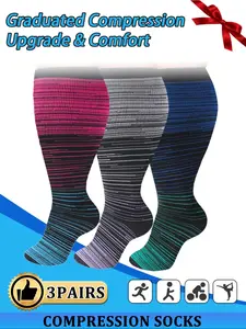 Unisex's Colorful Compression Socks, Sports Fit Socks, Sports Socks for Running, Nurses, Pregnant Women, Over The Knee Socks for Blood Circulation