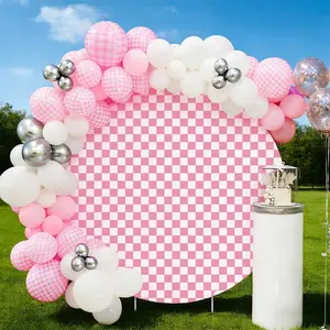 7.2 FT Round Backdrop Cover for 7.2FT Circle BackdropStand - Adjustable Arch Background Cover for BirthdayWedding Farmhouse Theme Party Cowboy Baby ShowerDecorations Kit Butterfly（without bracket）