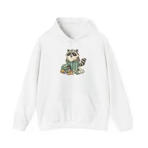 Raccoon in Trash Cute Hoodie — Funny Trash Panda Graphic Sweatshirt