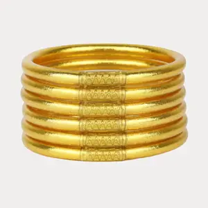 BuDhaGirl | Set of 6 All Weather Bangles | Gold