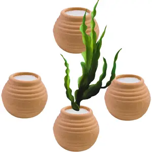 4 count Aquatic  Fixed Ring Set, Anti-Floating Ceramic for Fixing Water  Fish  Landscaping Ornaments Aquarium Decoration (Red)