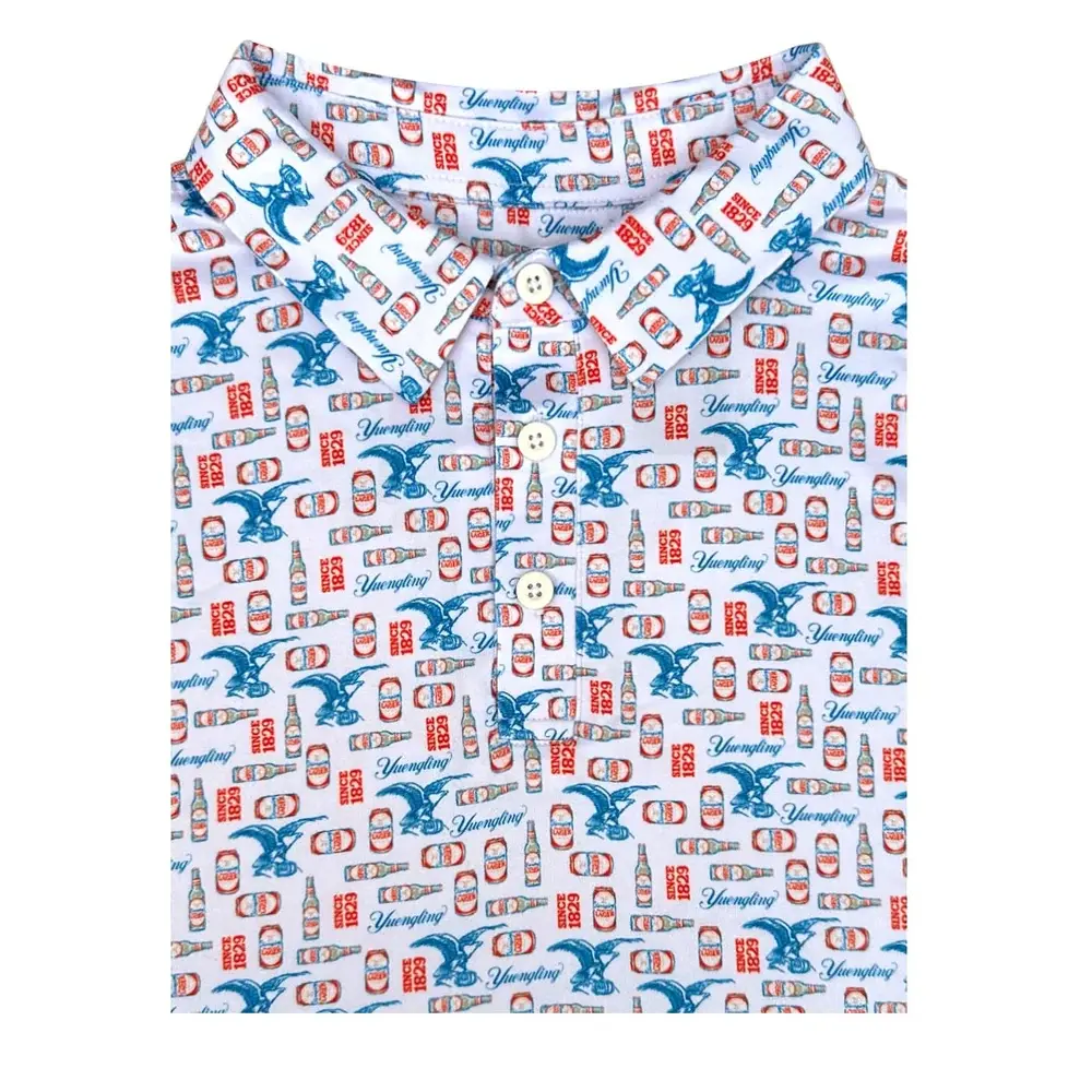 Yuengling - Beer Polo, Classic 3-Button Polo Shirt, Moisture-Wicking Textured Piqué, Personalized Short-Sleeve Streetwear Top