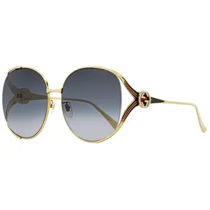Gucci Oval Sunglasses GG0225S 001 Gold 63mm 0225