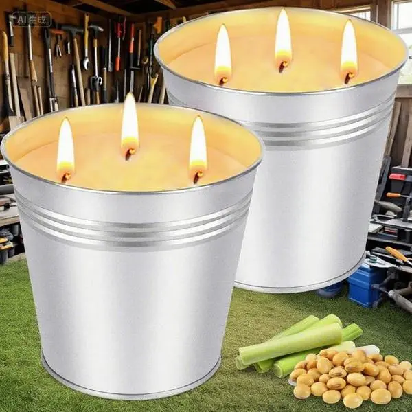 "Long-Lasting Outdoor Candles - 34oz 3-Wick Soy Wax Candle for Patio, Garden, and Camping, Up to 200 Hours Burn Time, Bulk Summer Candles for Balcony and Yard, Reusable and Eco-Friendly"