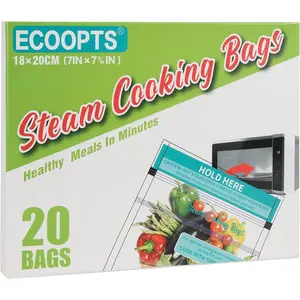 20 Steam Cooking Bags Microwave Steamer Bags for Vegetables Potatoes and Meat