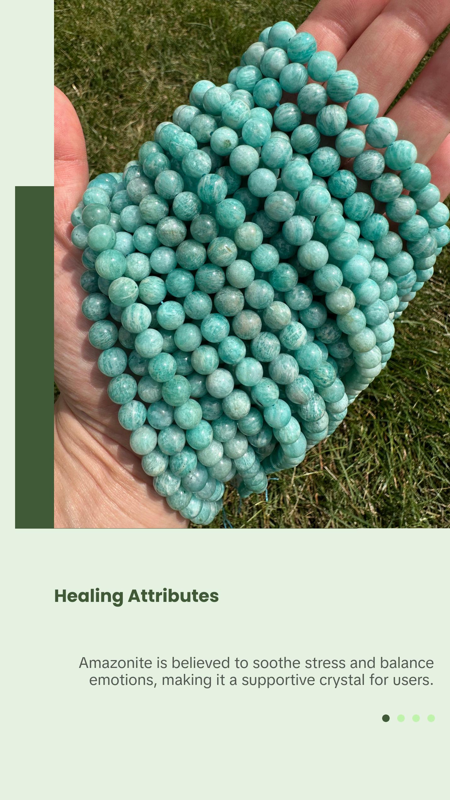 New Moon Beginnings Amazonite Bead Strand - Beaded Design with Turquoise Color New Moon Beginnings Amazonite Bead Strand - Beaded Design with Turquoise Color