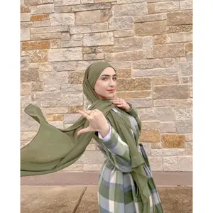 Premium Chiffon Hijab - Dark Olive