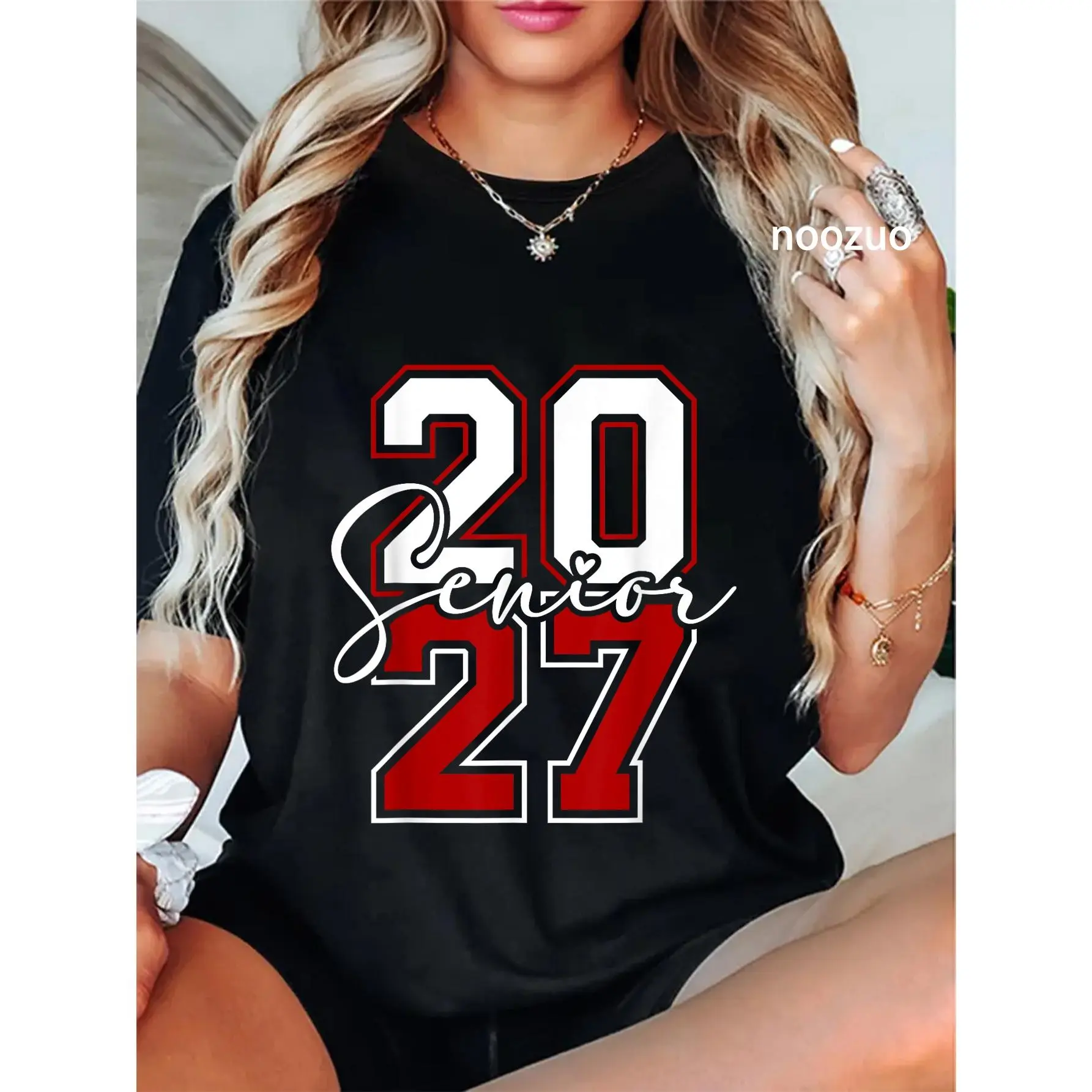 100% Cotton Senior Class of 2027 Shirts Graduate 2027 Graduation 2027 T-Shirt Casual Graphic Printed Tee