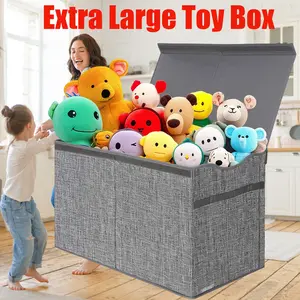 Foldable Toy Box with Lid - Sturdy & Extra Large Storage Chest for Children's Toys - Perfect for Playroom, Nursery & Closet Organization.