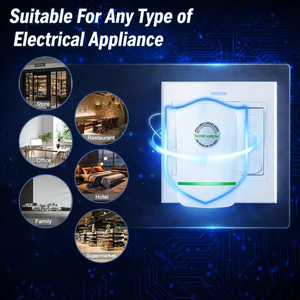 Smart Energy-Saving Plug-In Device - Socket with Voltage Optimization, Surge Protection, Temperature Regulation, Compact Plug-and-Play Design for Home Office Use (Sports & Outdoor Leisure E-Sports Compatible)