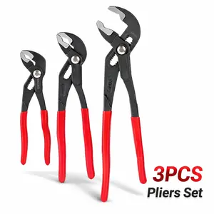 3PCS Water Pump Pliers Set 7/10/12 Inch Adjustable Groove Joint Plier Non-slip Grip Plumbing Repair Tool for Home Use