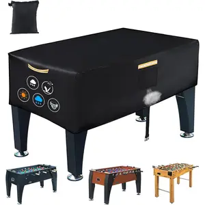 Foosball Table Cover,Heavy Duty 420D Foosball Table Covers Outdoor Waterproof,Soccer Table Cover with Windproof Buckle,4 Reflective Strip Handles,Universal Cover for Foosball Table and Game Soccer