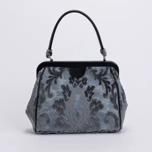 Burnout Velvet Steel Blue Alma Satchel