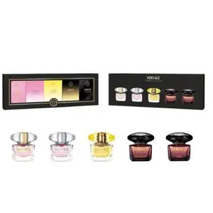 Versace Women’s 5 PC Mini Perfume Gift Set – Individually Boxed EDT & EDP – Floral Fruity Fresh Warm & Spicy Scents