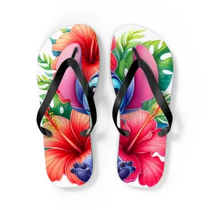 Tropical Stitch Peekaboo Flip Flops for Men, Perfect for Summer Comfort - Shoe