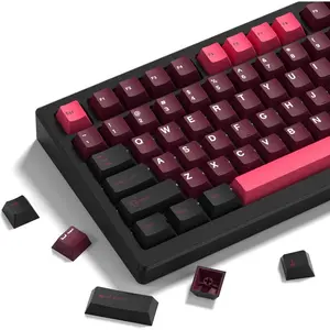 Double Shot PBT Keycaps Set 138 , Cherry Profile Custom Keycaps 60 65 75 100 Percent for 61/64/68/84/87/100/104/108 Retro Gaming Mechanical Keyboard (HotPink Black)