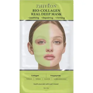 Bio-Collagen Real Deep Mask, Soothing Hydrogel Sheet With Polypeptide and Centella Asiatica Extract, 60 Minutes Treatment, Pack of 5