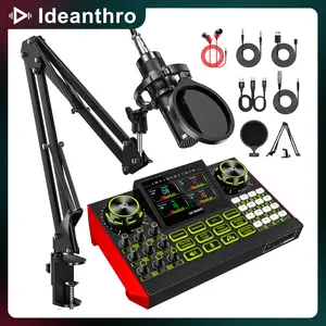 Tenlamp G9 Series Live Streaming Sound Card with Voice Changer, Dual-Level Noise Reduction & Built-in 2000mAh Battery Mixer for Live Streaming, Singing & Video Production (Optional Microphone Kit)