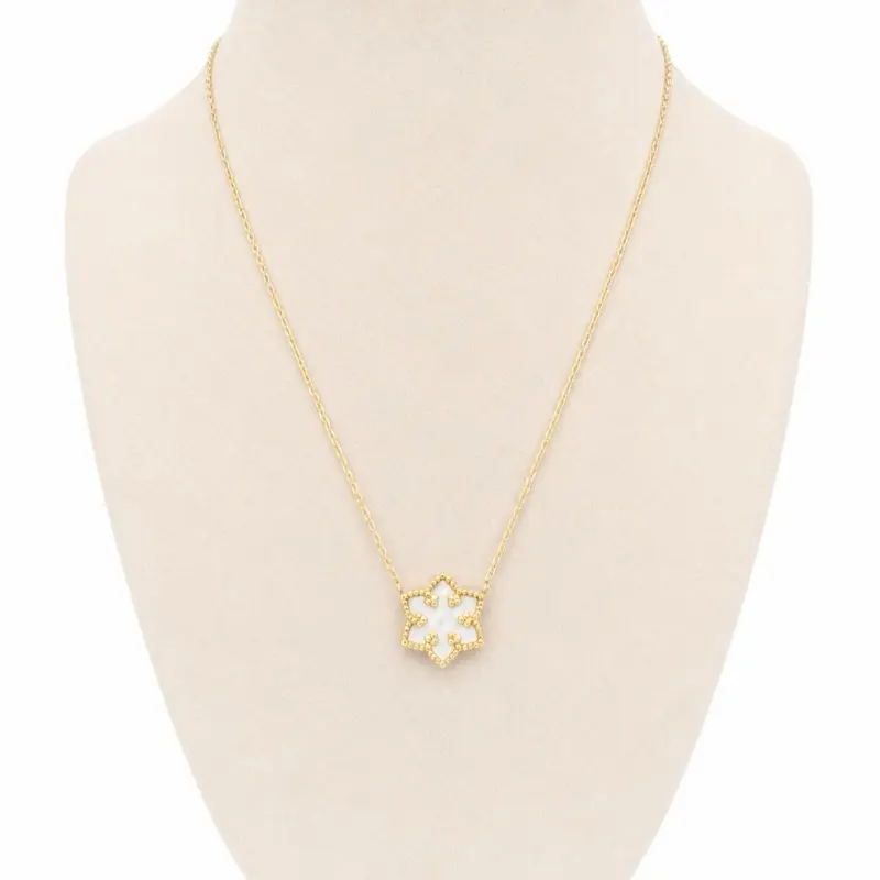 KS White Flower Plated Necklace