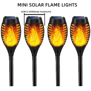 Flame Effect LED Torch Lights Set of 4/10, Outdoor Garden Lawn Decorations, 12led Flame Lamp for Yard & Patio Lighting, Solar Ground Light