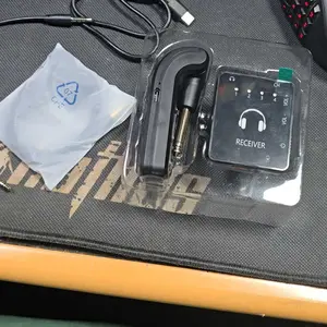 Wireless Ear Monitoring System, 2.4GHz Wireless IEM System with Transmitter & Lavalier Receiver, Plug and Play for Musicians, Studio, Band Rehearsal, Live Performance