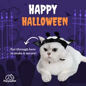 Handmade Halloween Crochet Cat/Dog Collar - Pumpkin and Ghost