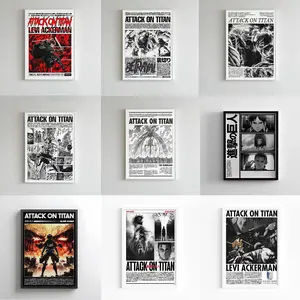 Attack On Titan Poster Levi Ackerman Epic Battle Wall Art Manga Style Prints for Anime Fans Collection Unframed Decorative Ornaments Room Artistic Photo