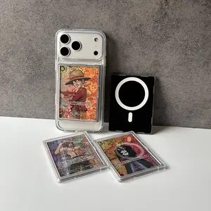 Fits One Piece Cards & Standard TCG (63 × 88 mm) – Clear Magnetic Trading Card Holder – Compatible with Magnetic Phone Cases
