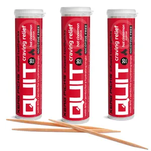Xero Picks Quit Infused Flavored Toothpicks Hot Cinnamon 3 Pack, Sugar-free, Zero Calories, N!c0tine-free oral fixation