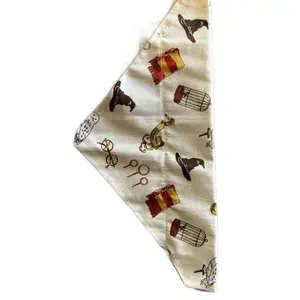 Harry Potter Dog Bandana Soft Cotton Fabric Slip Through 1 Inch Collar Allowance for Comfortable Stylish Accessory