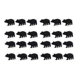 Black Cast Iron Forest Bear Drawer Pulls Knobs: Rustic Wildlife Charm for Cabinets, Dressers, Cupboards in Country Homes, Set of 24
