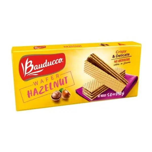 Bauducco Hazelnut Wafers - Crispy Wafer Cookies With 3 Delicious, Indulgent Decadent Layers of Hazelnut Flavored Cream - Delicious Sweet Snack or Desert - 5.0 oz (Pack of 1)