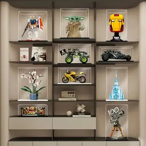 Transparent Acrylic Display Case, Stackable Doll Box, Vertical Assembly Stand, Base, Pop Character Figures Dustproof Collector's Box