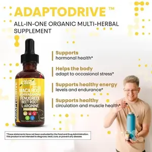 Organic Maca Root Liquid Drops with AshwagandhaFenugreek Beet Root and L-Arginine Liquid Multivitaminfor Women and Men-Adapto Drive SupplementHealthcare Natural Dietary Fitness Optimum EdibleSolution