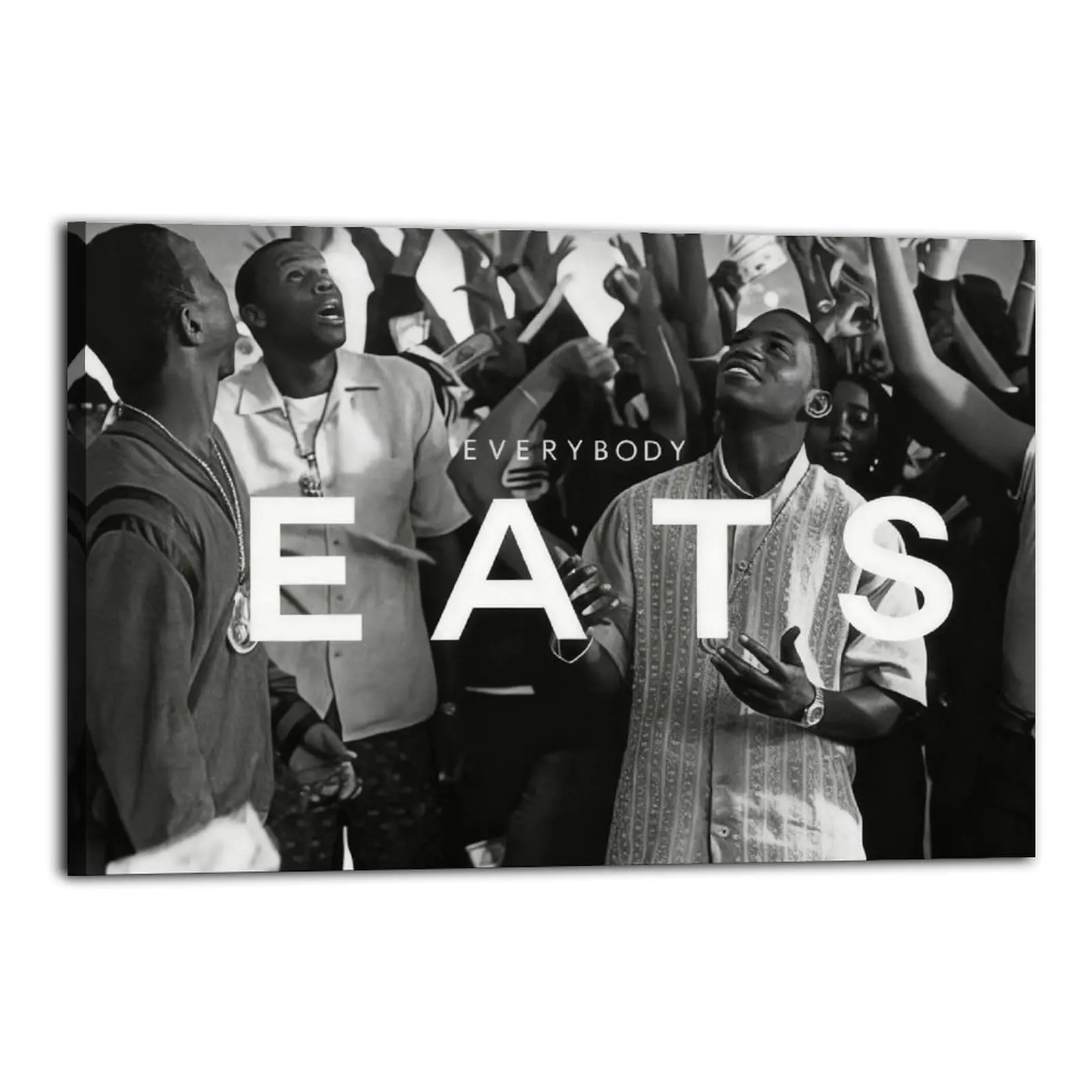 Paid in Full Everybody Eats Cartoon Canvas Oil Painting Poster, Wood-Mounted Home Decor Wall Art, Waterproof Modern Aesthetic Print, Wardrobe-Bedroom-Kid Room-Balcony Decoration Gift Idea
