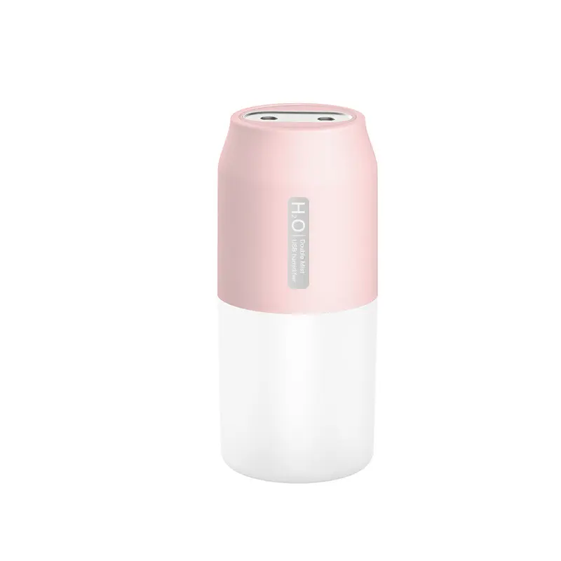 Mini Wireless Cordless Dual Nozzle Air Humidifier - 16x5cm, Lightweight, Portable, USB-Powered, Double Mist Output, Ideal for Home Office Desktops, Countertops, Student Use